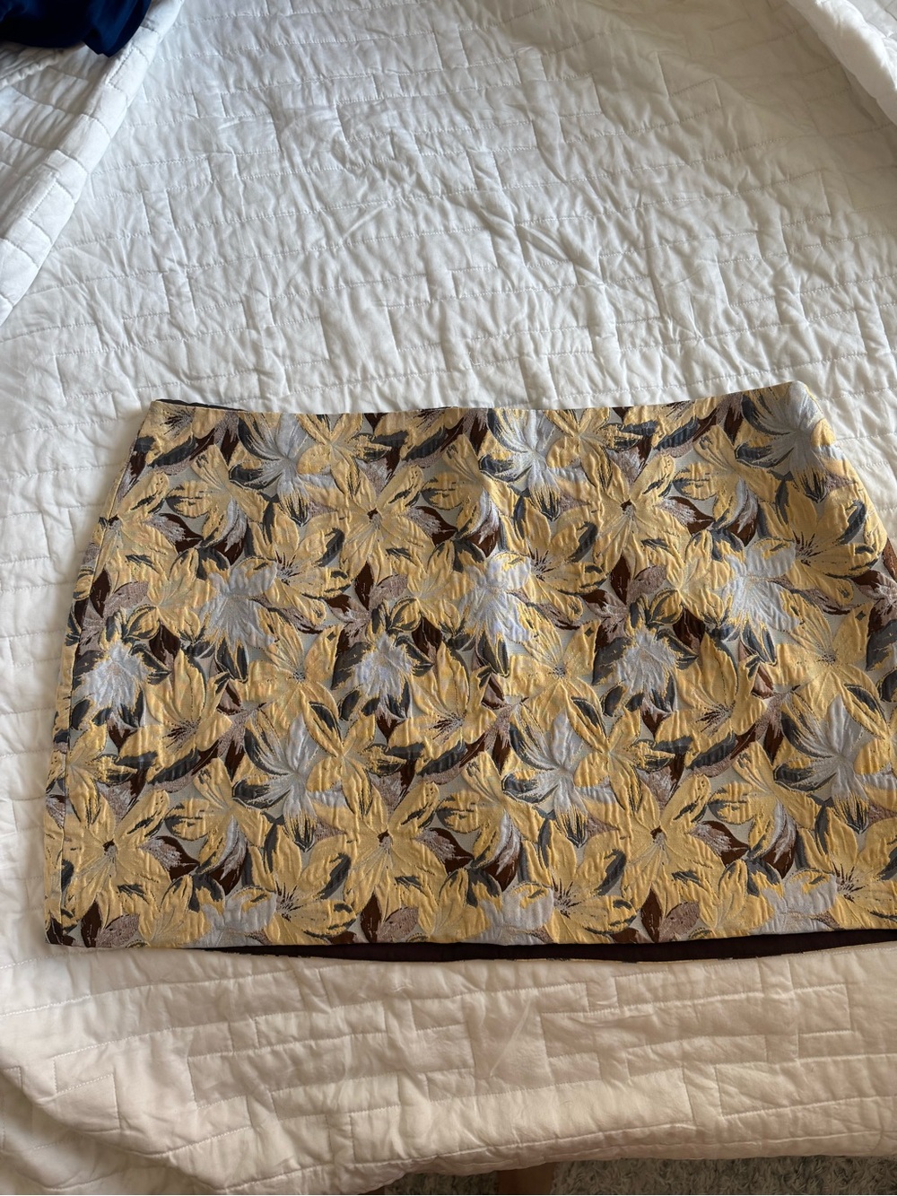Reformation Gold Floral Jacquard Mini Skirt